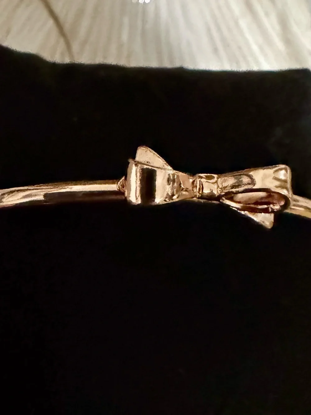 Kate Spade Love Notes Gold Bow Hinged Bangle Bracelet